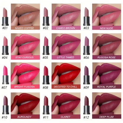 Matte Lip Gloss Set 6 Pcs - Long-Lasting Squalane Formula, Water-Resistant, Non-Sticky Lip Color for Women, Holiday Gift Set for Christmas & Valentine's Day