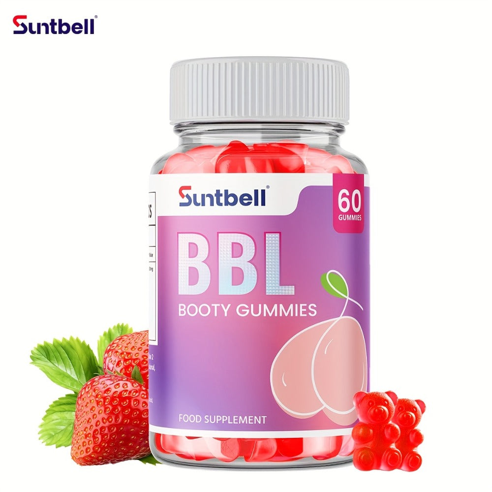 BBL Booty Gummies With Saw Palmetto And Wild Yam, Support Natural Curves, Peach Shape Hips And Feminine Silhouette, Plant-Based Formula For A Fuller, Rounder Look