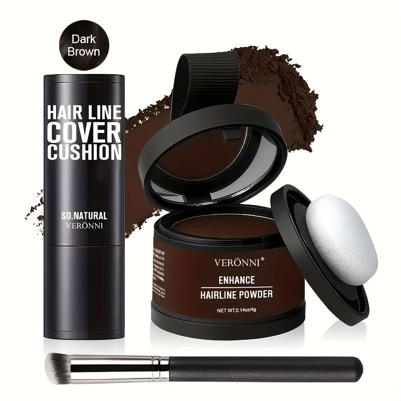 VERONNI Hairline And Root Concealer Powder - Quickly Conceals Thinning And Gray Hair, Plant-Based Keratin Suitable for All Hair Types for Both Men And Women