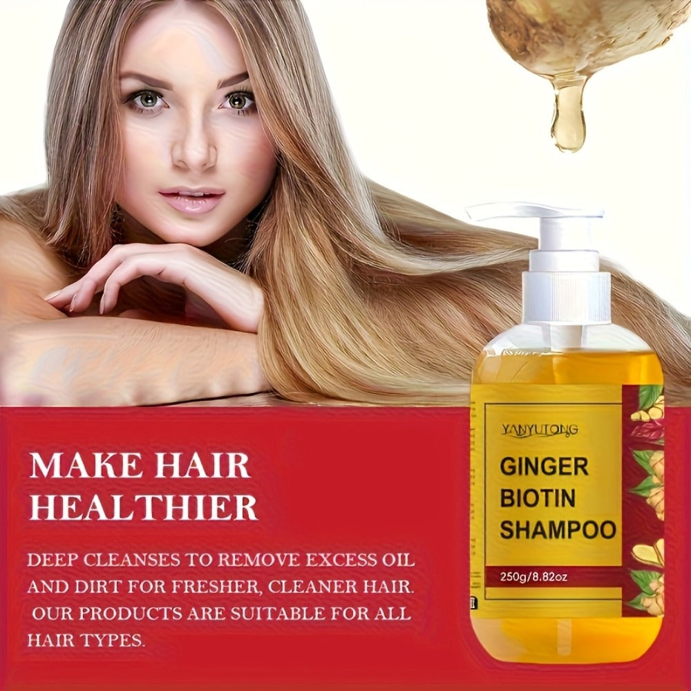 This Is a Dual-Purpose Ginger Biotin Shampoo Enriched with Vitamin B7, Designed for Deep Cleansing, Hydration, And Moisture. It Leaves Hair Soft And Bouncy While Helping to Prevent Breakage And Split Ends