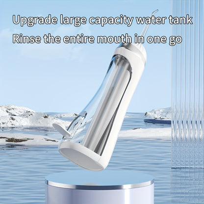 Oral Irrigator USB Rechargeable Water Flosser — 3 Cleaning Modes, Flosser Tips & Brush Head, Portable Cordless Dental Water Pick for Travel & Home Teeth Care, White Black Pink