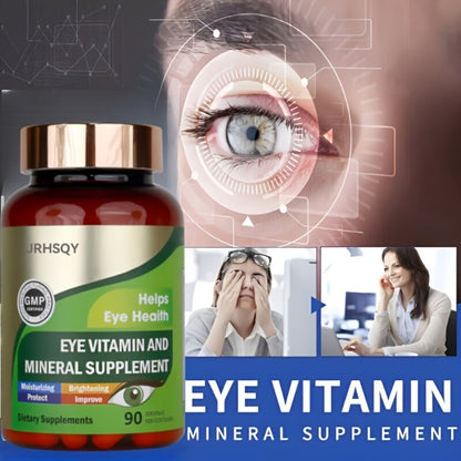 Eye Vitamins Supplement with Lutein Zeaxanthin Zinc Vitamin C & E – Supports Vision, Macular Health & Eye Health | Advanced Mineral Formula 90 Count (3 Bottles)