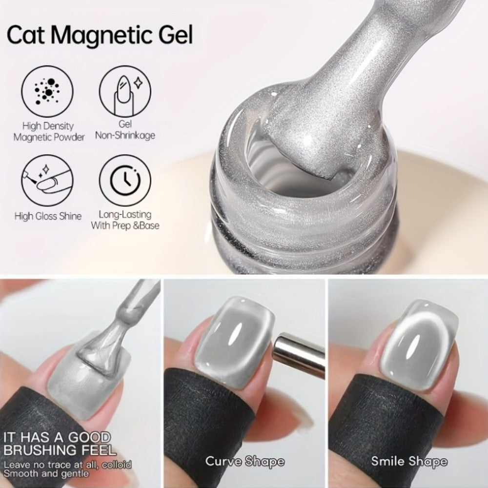 1 UR SUGAR Magnetic Gel Nail Polish - Quick-Dry Soak Off Cat Eye Magnetic Formula Suitable for /LED, Magnetic Stick Compatible Gel Polish - Professional & for Nail Art, Fall Winter Plum & Bordeaux Hues