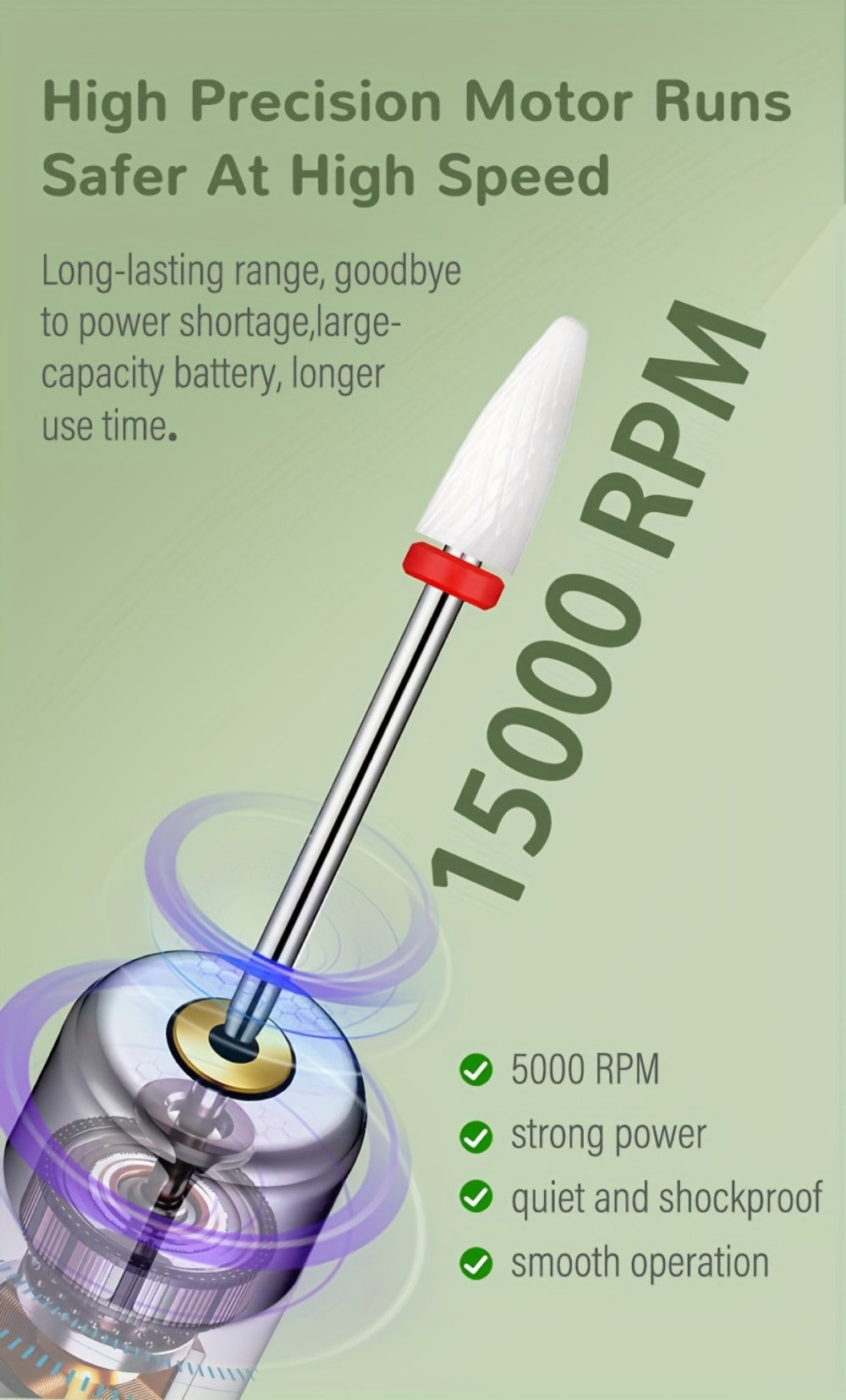 2025 Enhanced Electric Nail File, Featuring 12 Grinding Tips, Compact Home Manicure with Stand