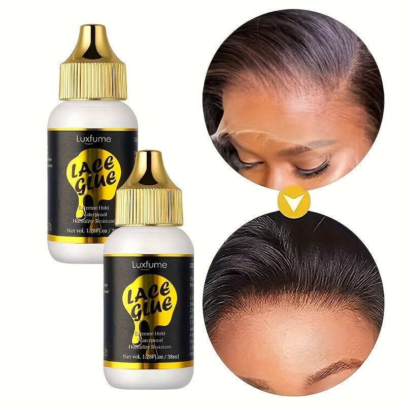 2pcs Wig Glue Lace Glue, Bold Hold Lace Glue for Wigs, Invisible Bonding Wig Glue for Front Lace Wig, Fast Drying Waterproof Lace Glue Extreme Hold for Lace Wigs And Daily Temporary Styling Of Hair.