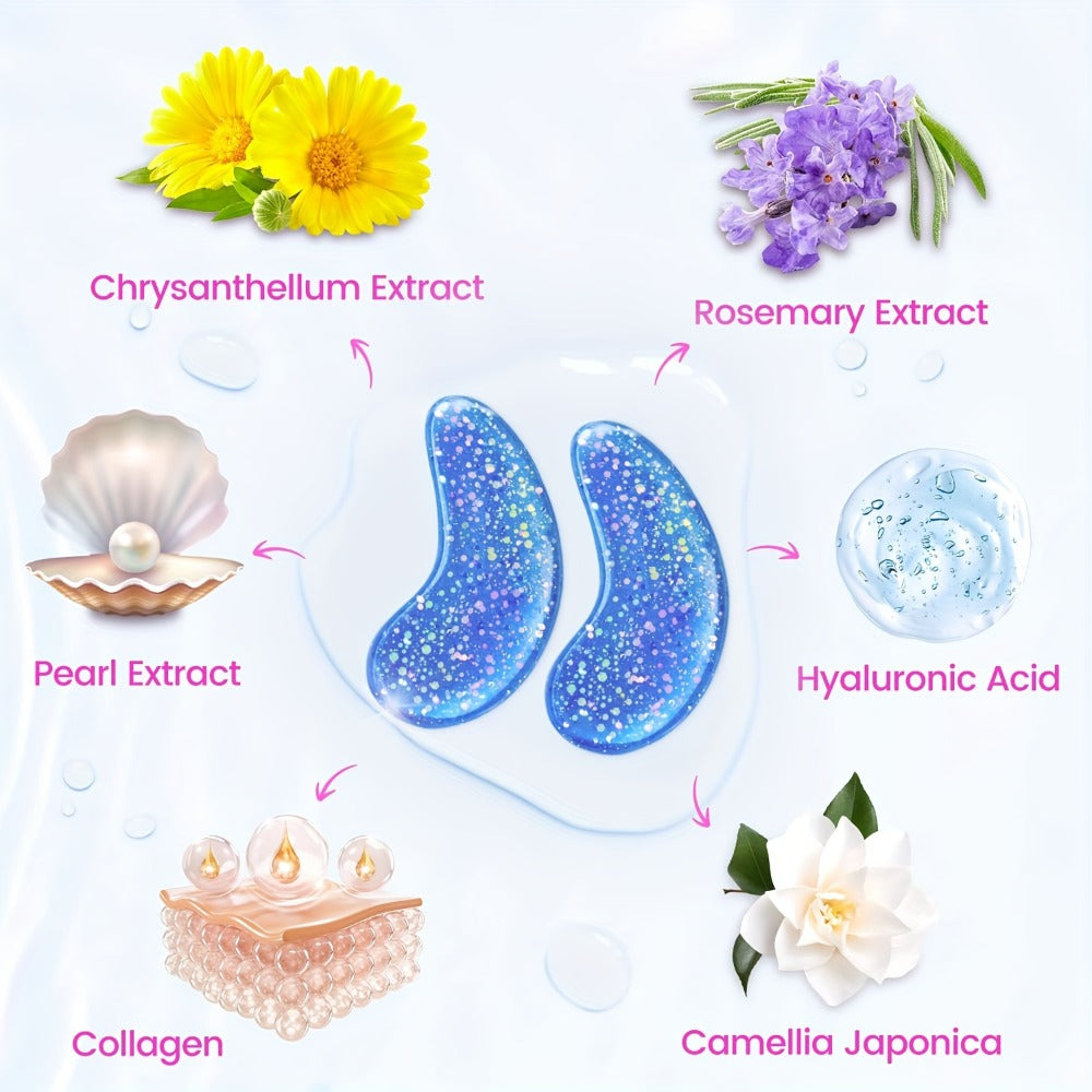 Under Eye Patches Collagen Eye Mask 24 Pairs - Hyaluronic Acid Anti Wrinkle Dark Circles Puffiness Treatment Moisturizing Gel Pads for Women Skincare