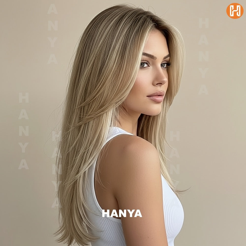 Synthetic Wig Heat Resistant Long 24 Inch for Women - Natural Daily Wear Party Beginner Friendly Multi-Color Dark Brown Ivory Golden