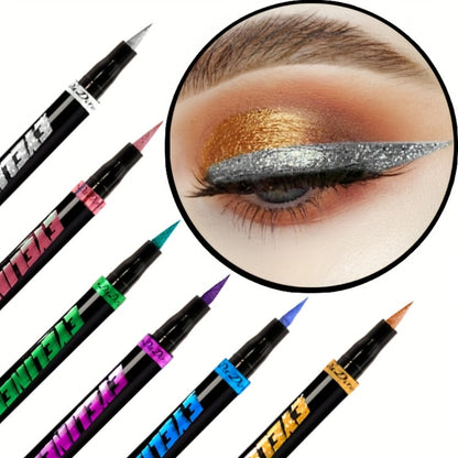 Colored Eyeliner Set 6pcs Waterproof Anti-Smudge Long-Lasting Eye Liner Pencil Multi-Color Makeup Kit for Women Holiday Gift Valentine Christmas