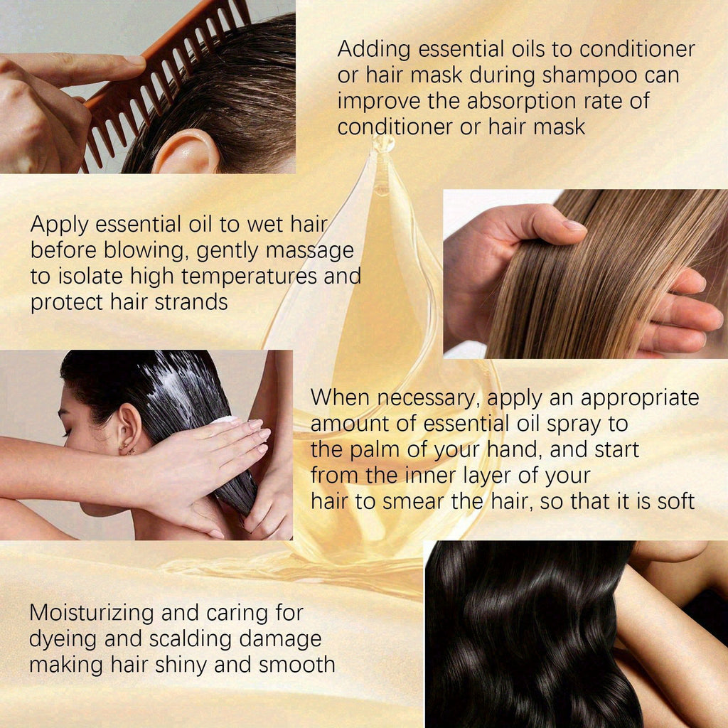 2.7Oz Smoothing And Conditioning Essential Oil Spray for Dry, Loose, And Frizzy Hair, Lightweight And Easy to Absorb, Nourishes Shiny Hair, Anti-Frizz, Dry Hair/Damaged Hair, Split Ends, Revitalizes Hair'S Beauty Father'S Day Gifts