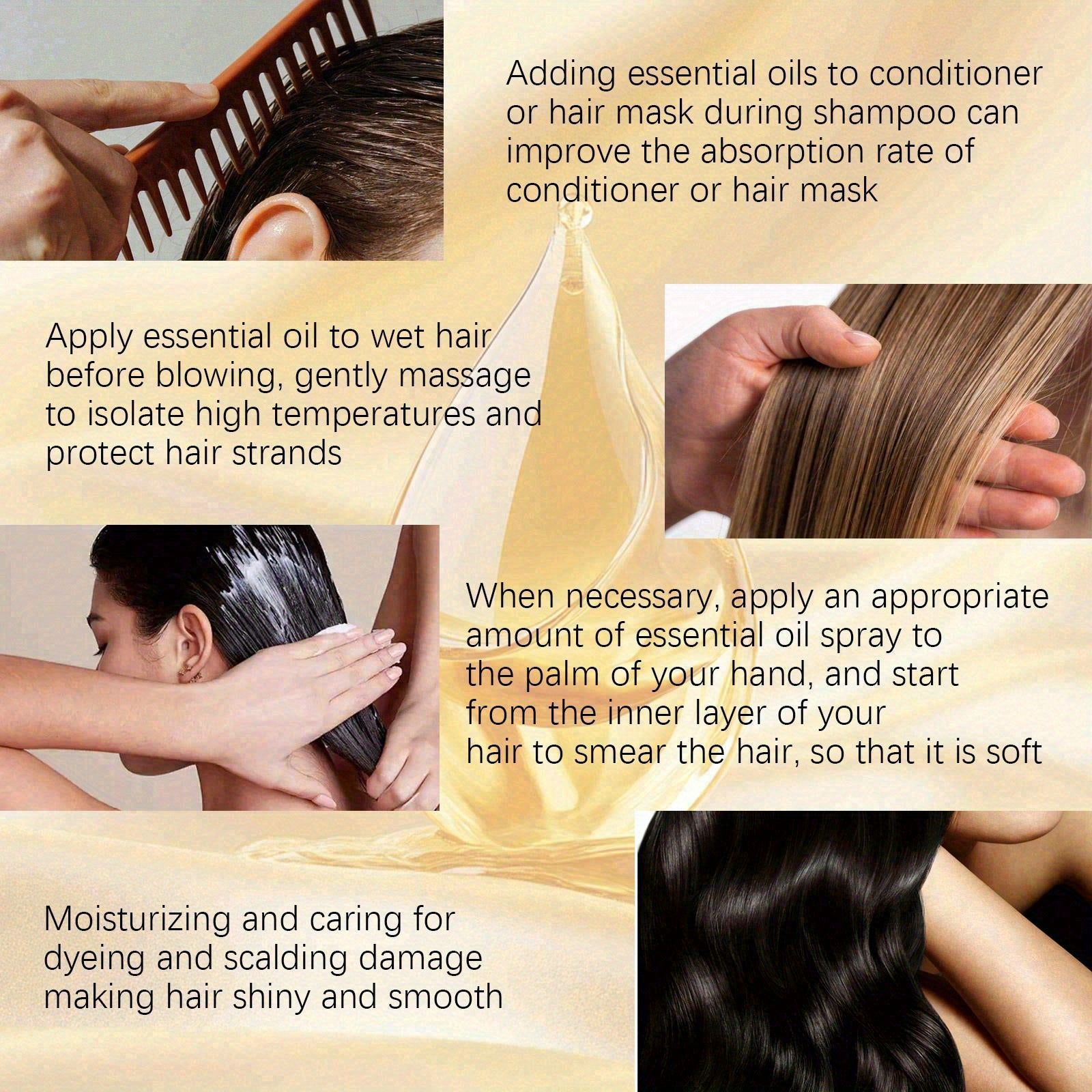 2.7Oz Smoothing And Conditioning Essential Oil Spray for Dry, Loose, And Frizzy Hair, Lightweight And Easy to Absorb, Nourishes Shiny Hair, Anti-Frizz, Dry Hair/Damaged Hair, Split Ends, Revitalizes Hair'S Beauty Father'S Day Gifts