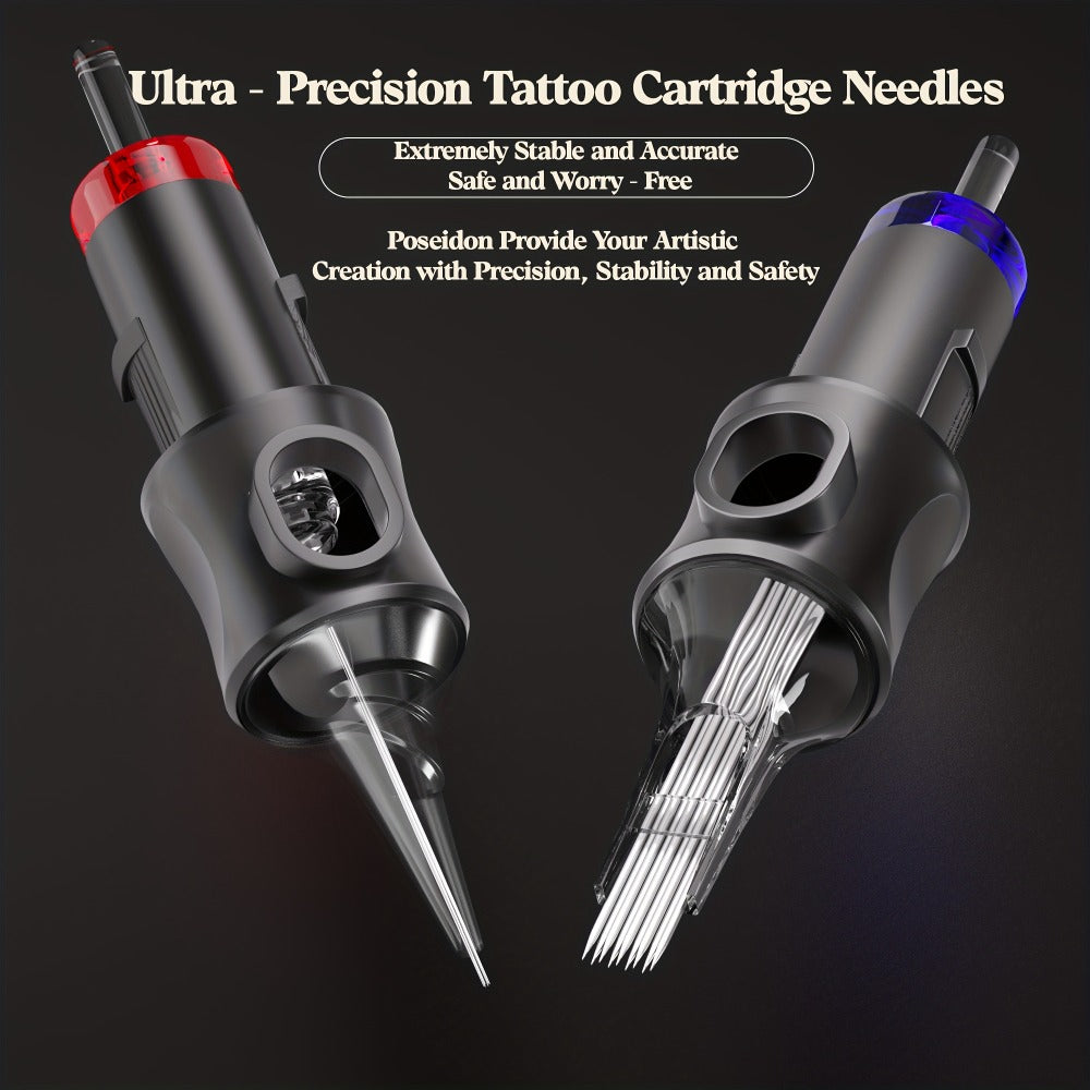POSEIDON V5 Cordless Tattoo Machine Kit Complete with LCD Screen Display, Wireless Rotary Pen, 1500mAh Battery, 10 Needles & 11 Ink - Full Tattoo Supplies for Beginners & Professional Artists, Portable Tattoo Gun (No Adapter Included)