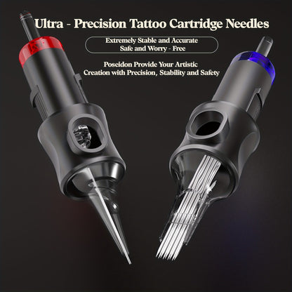 Cordless Tattoo Machine Kit Complete - POSEIDON V5 Wireless Rotary Pen with LCD Screen 1500mAh Battery 10 Needles 11 Ink Bottles Full Tattoo Supplies for Beginners & Professional Artists