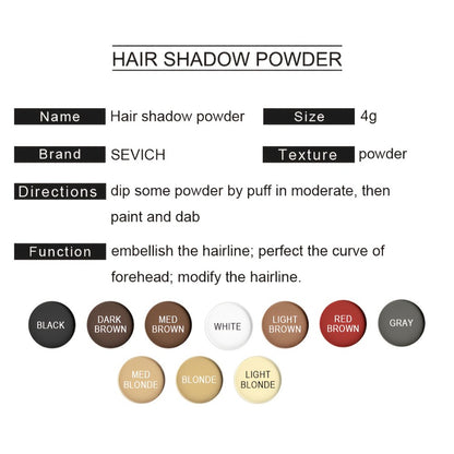 Root Coverage Powder for Thinning Hair - Hairline Concealer with Natural Shadow Effect, Voluminous Lift & Lightweight Formula, Sensitive Scalp Safe, Easy Brush Application for Men & Women All Hair Types