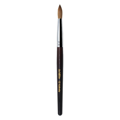 Kolinsky Acrylic Nail Brush Round Head Red Wine Wooden Handle Professional Brush for Acrylic Extension Nail Art Sculpting Manicure Salon Home Use Sizes #8 #10 #12 #14 #16 #18