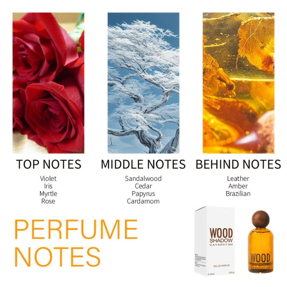 Sandalwood Cologne for Men Wooden Bottle Perfume Spray - Long Lasting Luxury Woody Fragrance, Professional Perfumer Blend for Party Business Dating Everyday Wear, Gift for Him