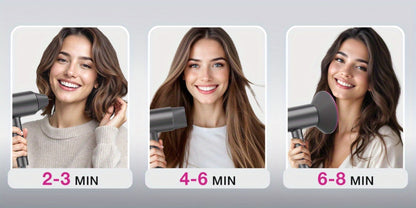 Hair Dryer with Diffuser for Curly Hair 1875W Ionic Blow Dryer - Lightweight Portable Professional Styling for Women Men Travel Gift Gray White
