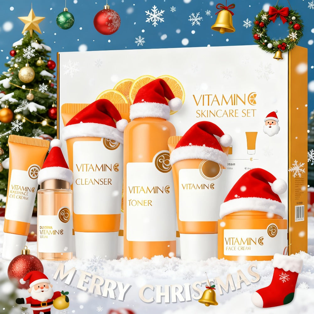 Turmeric And Vitamin C Skincare Set, 5-In-1 Skincare Gift Set with Facial Cleanser, Face Serum, Face Cream, Eye Cream, Toner, Facial Care Kit for Women, Skincare Gift Set Birthday Mother'S Day Christmas Gifts for Women