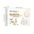 5pcs/Set Rice Light Beige Care Set, Rice Raw Pulp Skin Care Set, 5pcs Moisturizing Facial Care Set for Women, Rice Shampoos Facial Light Beige Care Set, Including Rice Cleanser, Toner, Essence, Cream, Lotion. Mini Travel Size
