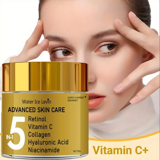 Water Ice Levin 5-in-1 Instant Lift Advanced Cream with Retinol, Vitamin C, Collagen, Hyaluronic Acid & Niacinamide, Tightens Light Beige, Suitable for All Light Beige Types, Unisex, Luxury Packaging Design, Advanced Formula