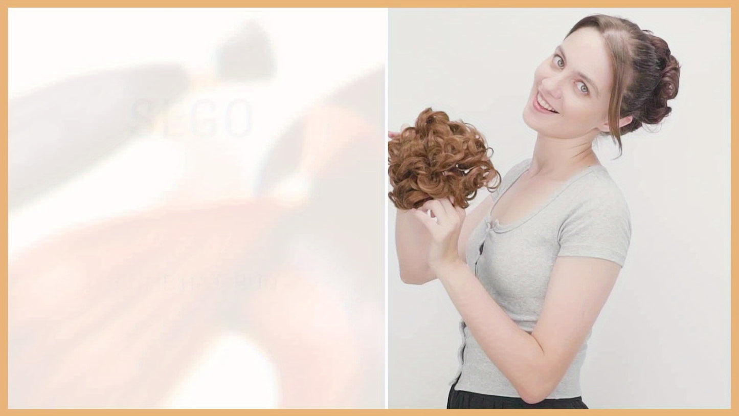 Clip In Hair Bun Extension Messy Bun Chignon Hairpiece Synthetic Curly Updo with Comb Scrunchie for Women Wedding Party Office Daily Wear Rose Bud Style