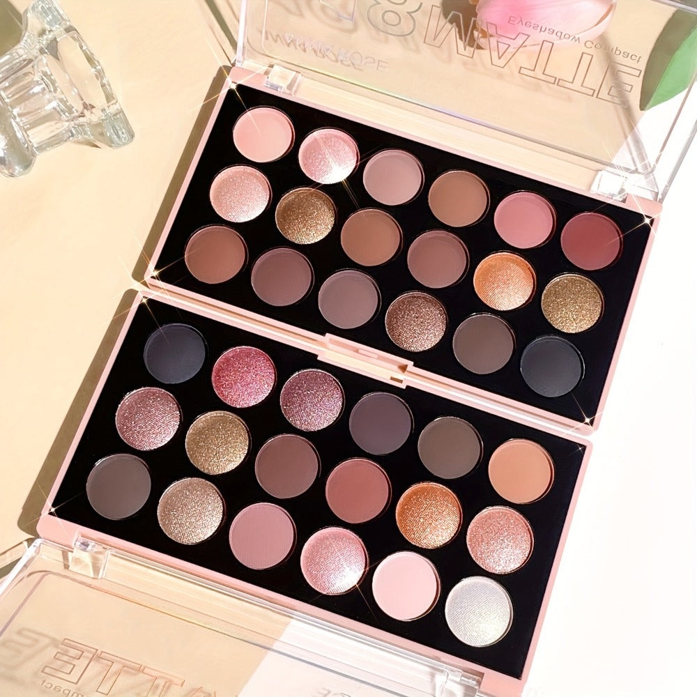 Eyeshadow Palette 18 Colors - Matte & Shimmer Waterproof Sweatproof Long-Lasting Formula, Professional Eye Makeup for Everyday & Glam Looks, Valentine's & Christmas Gift