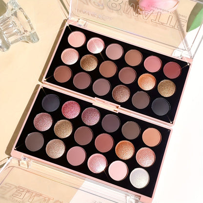 Eyeshadow Palette 18 Colors - Matte & Shimmer Waterproof Sweatproof Long-Lasting Formula, Professional Eye Makeup for Everyday & Glam Looks, Valentine's & Christmas Gift