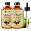 Two Bottles of Natural Jojoba Body Fragrance Massage Oil for Hair Care, Massage, Showering, And Application to Face, Body, Nails, Hair, And Eyelashes. A Perfect Holiday Gift Guide And a Comfortable Gift Choice