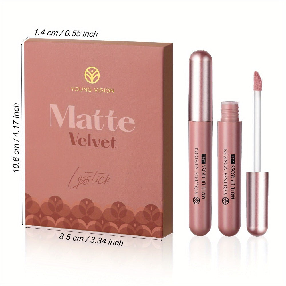 Liquid Lipstick Set 6pcs Matte Nude Long Lasting High Pigment VISION Lip Gloss Bundle Waterproof Smudge Proof Lip Color Kit Gift for Women Girls