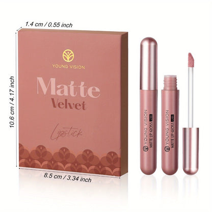 Liquid Lipstick Set 6pcs Matte Nude Long Lasting High Pigment VISION Lip Gloss Bundle Waterproof Smudge Proof Lip Color Kit Gift for Women Girls