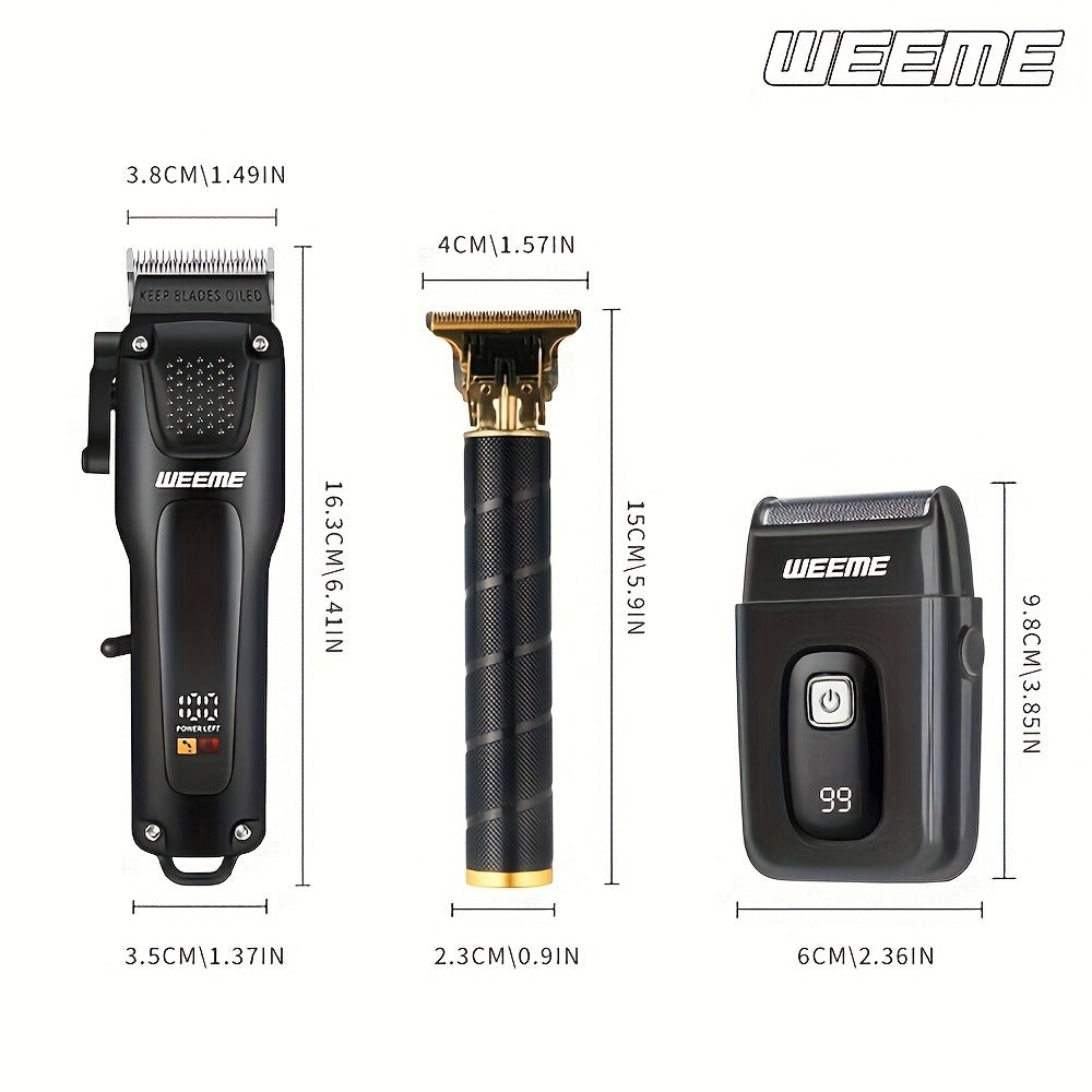 WEEME Essential Grooming Kit for Men, Ultimate Trimming and Shaving Solution with USB Charging and LCD Battery Display, Perfect Gift for Dad Brothers Sons or Friends