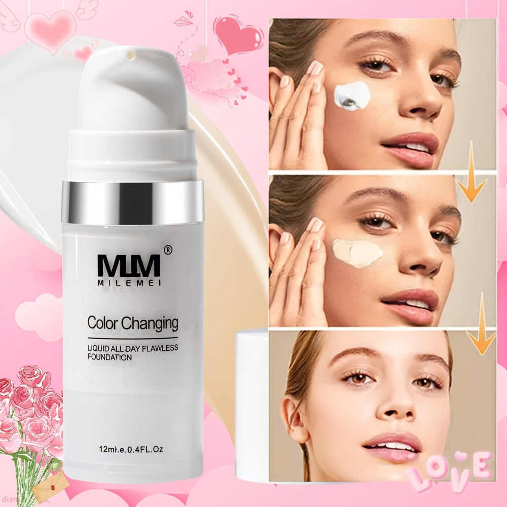 Color Changing Foundation BB Cream Set 3pcs Matte Oil Control Concealer Base Long Lasting Smudge Proof - Light Beige to Medium Shade Travel Size Makeup