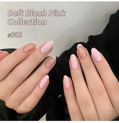 Gel Nail Polish Set 8 Colors Semi Permanent Soak Off LED Manicure Kit - 0.51oz Each Nail Art DIY Home Salon Gel Polish Kit Gift for Women Gentle Pink Shades