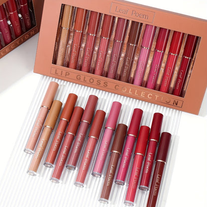 Lip Gloss Set 12pcs Long-Lasting Moisturizing Waterproof - High Color Payoff Non-Stick Non-Fading Formula for All Skin Tones - Hydrating Glossy Lip Makeup for All-Day Wear - Perfect Holiday Gift Set