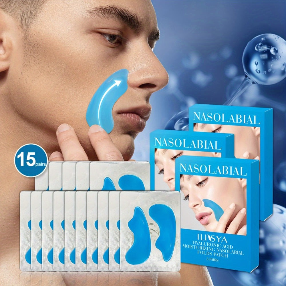 ILISYA 3 Boxes, Hyaluronic Acid Laugh Line Sticker, Collagen Nose Line Sticker with Lifting And Tightening Effect, Law Line Sticker, Supplement Collagen, Increase Skin Elasticity, Make Smile More Confident, Discount Pack, Daily Skin Care Good
