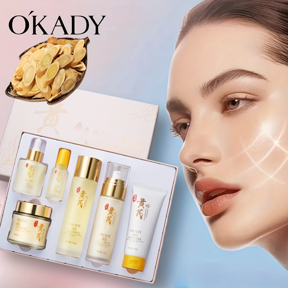 Astragalus Skin Care Set, And Astragalus Face Cream-100g, Antioxidant, Hydrating Nourishing, Reduce The Look Of Wrinkles, Astragalus Face Cream, Essence, Facial Cleanser, Water, Lotion, Eye Cream. Suitable For All Skin Types