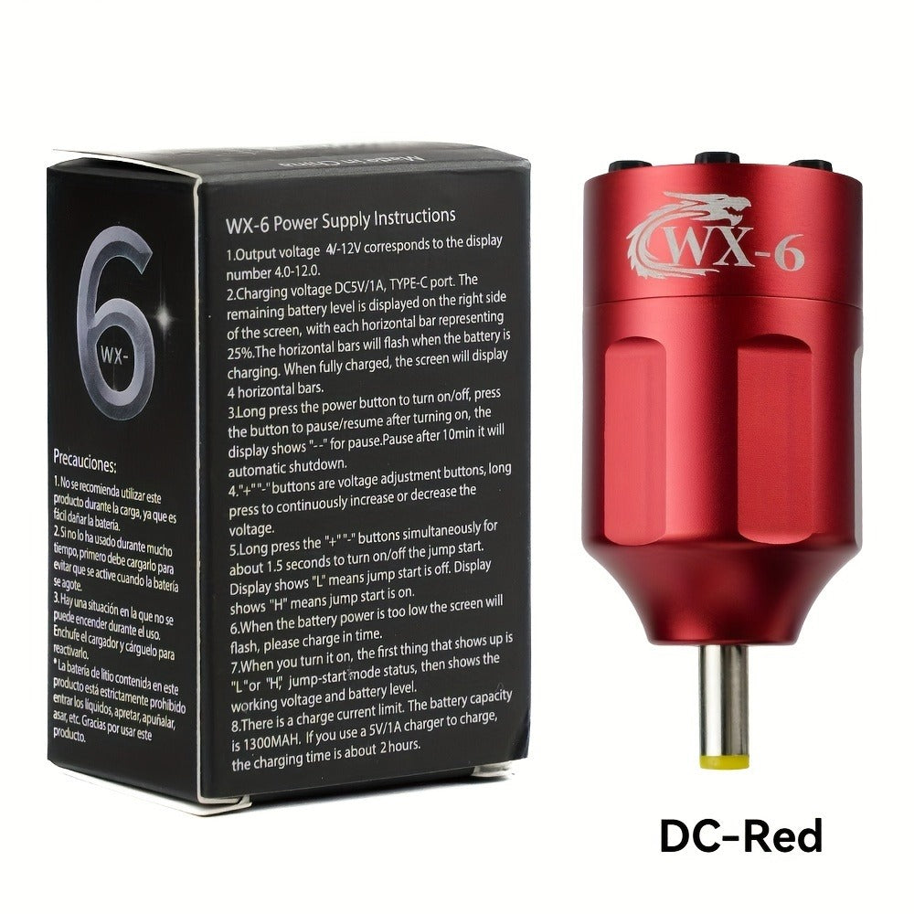 Tattoo Battery Wireless Power Supply, Portable Rechargeable Coreless Motor for Tattoo Pen, with LED Digital Display, RCA/DC Connector, Rotary Tattoo Machine Makeup Equipment