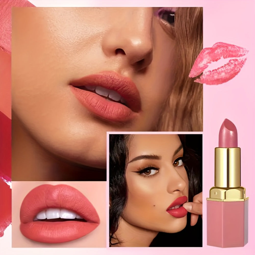 Hydrating Lipstick Set 6pcs - Moisturizing Creamy Formula, Long-Lasting Vibrant Berry & Nude Shades | Effortless Glide Lip Color for Daily Makeup | Essential Beauty Gift for Women