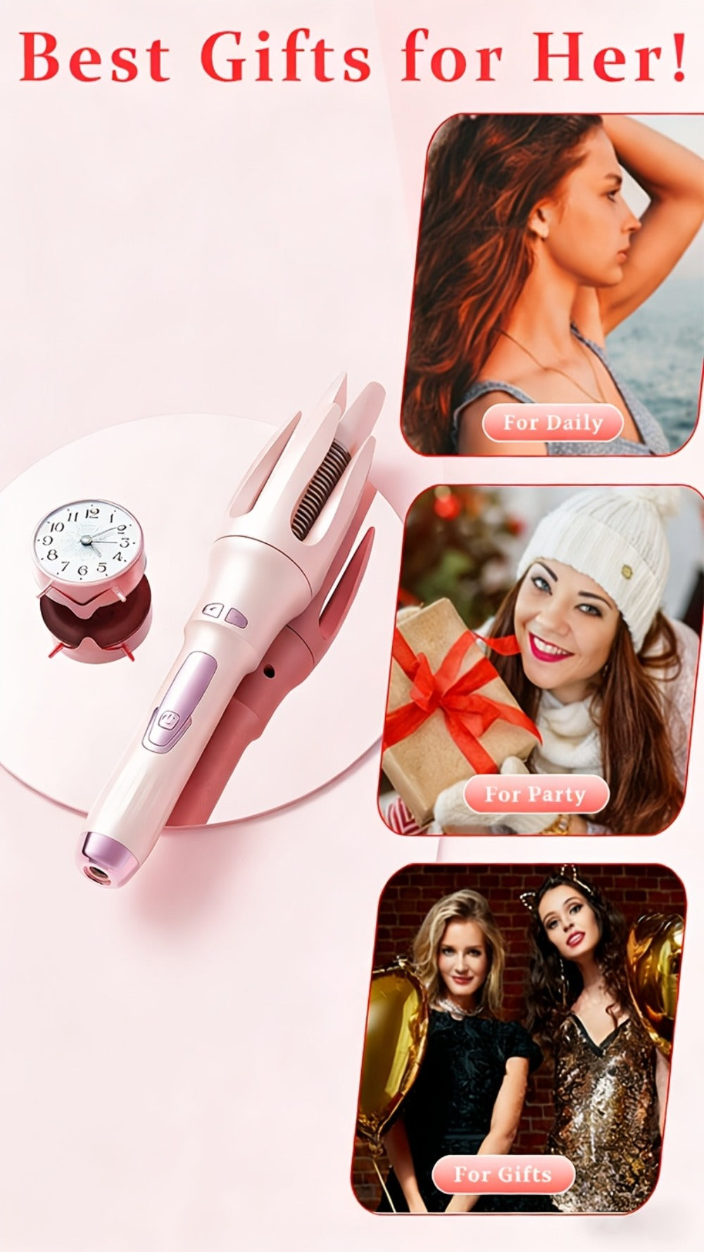 American-Style Hair Curlers, Automatic Curling Irons Perfect Birthday Gifts for Women. These Rotary Curling Irons Are Also Great As Caring Gifts, Especially for Mothers. LEFINEE Products Make Great Christmas Gifts