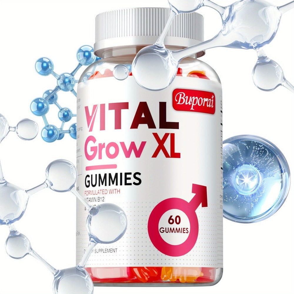 Vital Grow XL Gummies - with Sodium, Calcium, Magnesium - Supports Male Health, Muscle Health, Support - 60pcs