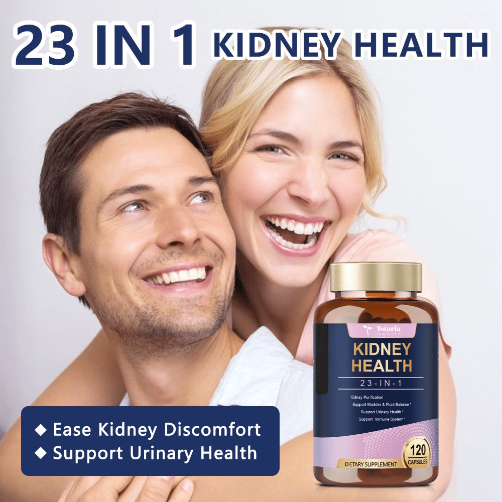 Kidney Support Capsules 120 Counts, 23 IN 1 Kidney Support Supplement Extra Strength with Chanca Piedra, Cranberry Supports Liver & Kidney Function Bladder Health