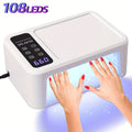 LED Nail Lamp for Two Hands, Not Rechargeable Gel Lamp Professional Nail Light Dryer with Removable Plate 2in 1 Blue & Red Light 4 Timers Auto Sensor Fast for Home & Salon DIY Manicure