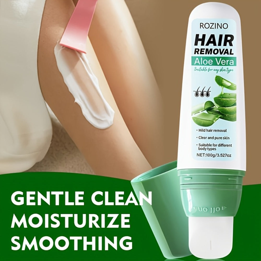 3.53 oz Of Aloe Vera Hair Removal Cream, Gentle And Non-irritating, Removes Hair Thoroughly And Quickly In 5 Minutes. Suitable for Lips, Armpits, Legs, Arms, Private Areas, Chest, And for Both Men And Women All Over The Body