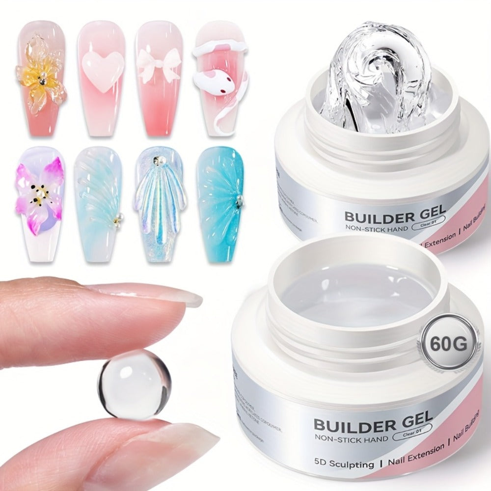 BORN PRETTY 60G Sculpting Gel No-Sticky Quick Extension Nail Gel Polish Clear Milky White 3D Carving Molding Glue Soak Off Construction Gel Vernis