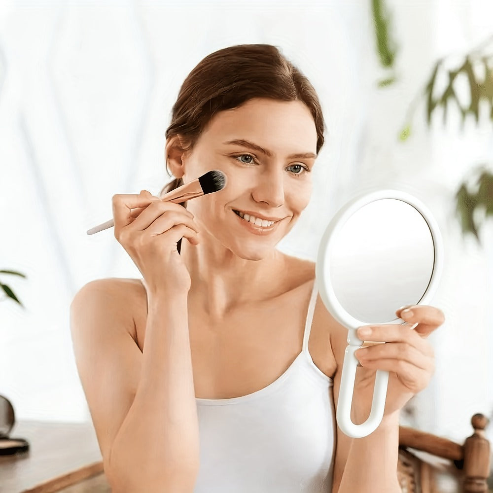 Handheld Magnifying Mirror 85X for Makeup - Compact Travel Mirror with 360° Adjustable Handle, 1X 80X Magnification, Colorful Border Design, Portable Vanity Mirror for Women Girls Beauty
