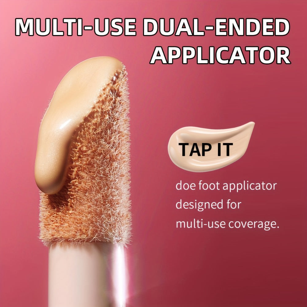 USHAS Liquid Concealer - 12 Shade Range, Full-Coverage Waterproof & Buildable Coverage, Self-Applying Applicator Brush Tip, Long-Lasting Non-Cakey Formula for Sensitive/Combination/Oily Beige - Instantly Cover Dark Circles,, Blemishes