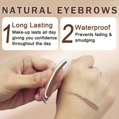 Eyebrow Stamp Powder Waterproof Natural Arched Brow Shaping Kit, Long-Lasting Eyebrow Makeup for Women, Works on Dry & Oily Skin — Grey, Light Brown, Dark Brown