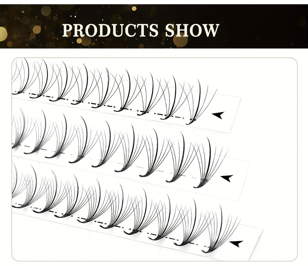 CoMango 120Fans Premade Wispy Fan Lashes - 5D/7D/9D Volume, Individual Sandwich Faux Mink Spike Stem, Fluffy Pointy Base, Natural Look, Options for Beginners, Beginner Eyelash Extensions, Fluffy Lash Extensions, Curlable Lashes Durable Adhesive