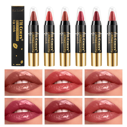 Crayon Lipstick Set 6 Pcs – Matte & Glossy Lip Liner Pencil with Squalane, Easy Color Moisturizing Long Lasting Lip Stick for All Skin Types, Volumizing Lip Color