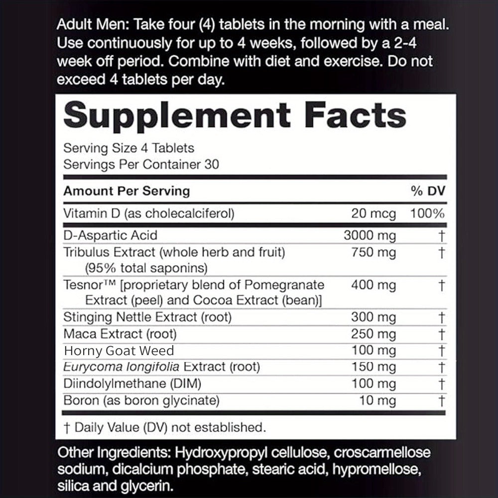 Total-T Ultimate - with D-Aspartic Acid, Horny Goat Weed, Tribulus, Maca, Stinging Nettle - Energy, Mood, Muscle Health