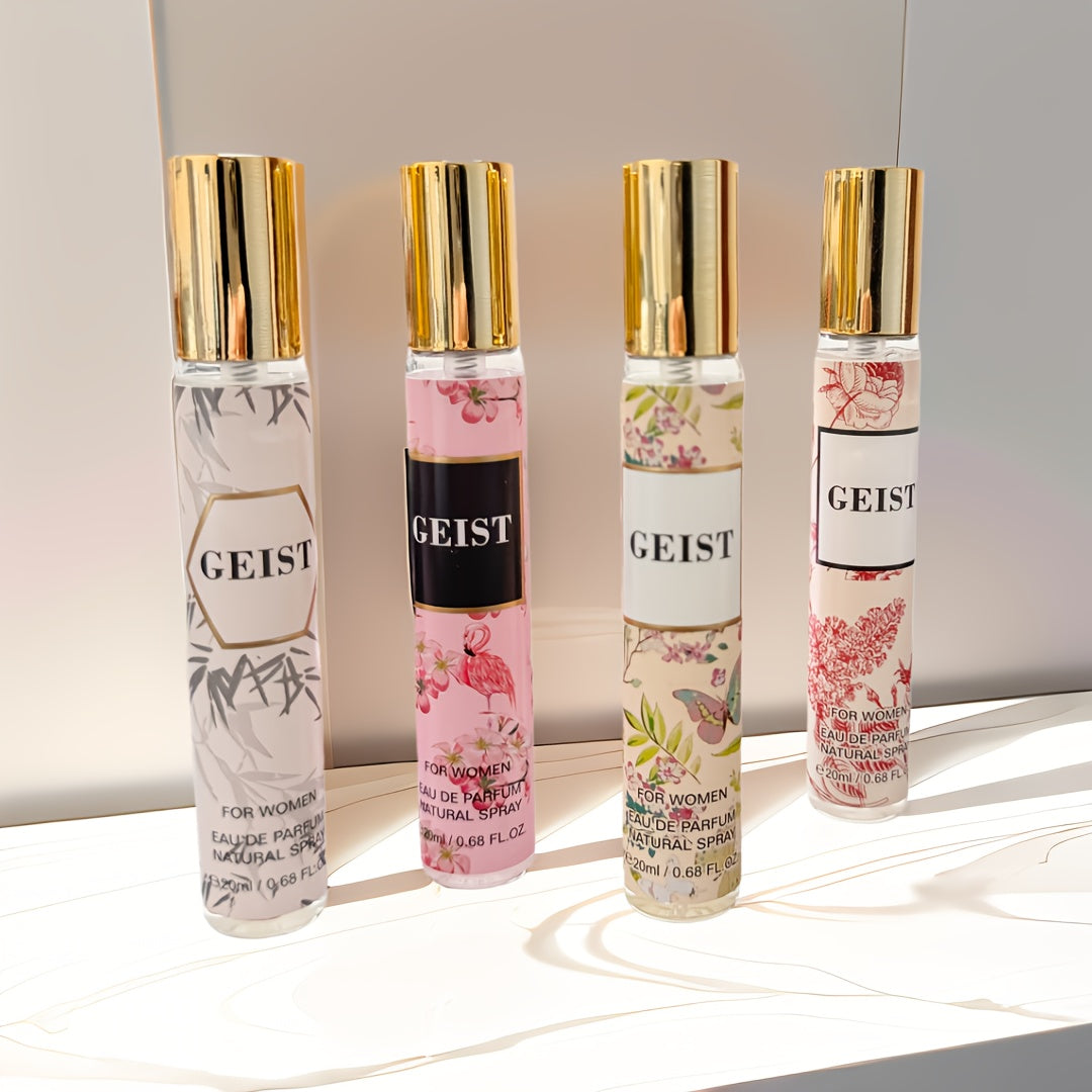 MYSTICAL Women'S Fragrance Gift Set, Lasting Fragrance Fresh, Unisex, Portable Travel Set, Lasting Fragrance, Mother'S Day, Valentine'S Day, Birthday Gift Recommendation, Perfume For Daily Life, Dating And Gifting, Four Different Fragrances
